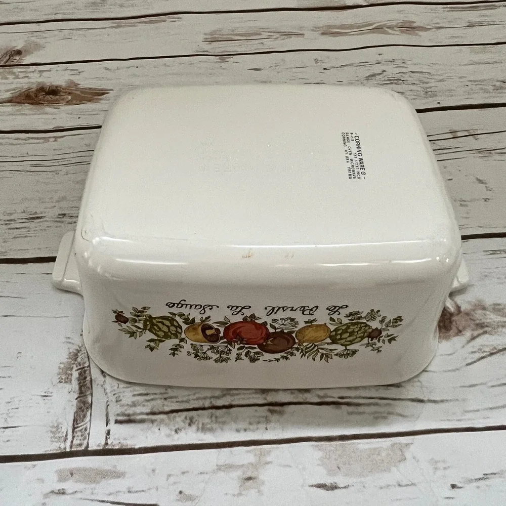 Corning Ware Casserole Set White Spice O Life L'Echalote 1Qt & 2.75 Cup